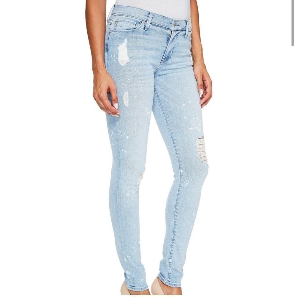 Hudson Women's Mid Rise Nico Super Skinny Distressed Denim Jeans SZ 26 Blue NWT